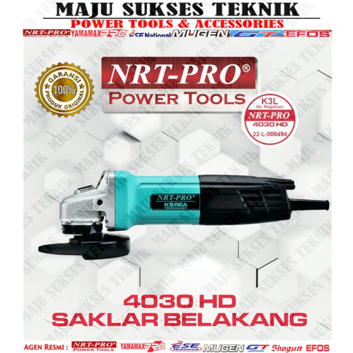 PREMIUM NRT PRO 4030 HD Mesin Gerinda Tangan 4" Saklar Belakang Model MAKITA