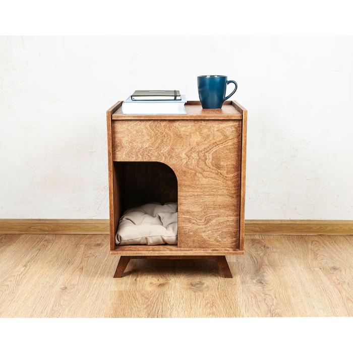 PREMIUM Rumah Hewan Peliharaan, Rumah Kucing Modern, Tempat Tidur Kucing, Rumah Kucing Kayu