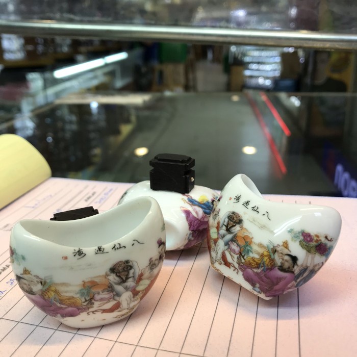 PREMIUM CEPUK Keramik SABIT tempat makanan burung branjangan