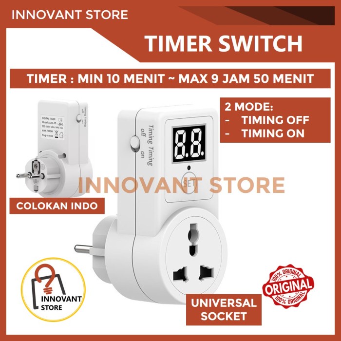 PREMIUM Timer Stop Kontak Timer Colokan Listrik Digital Switch Saklar Otomatis