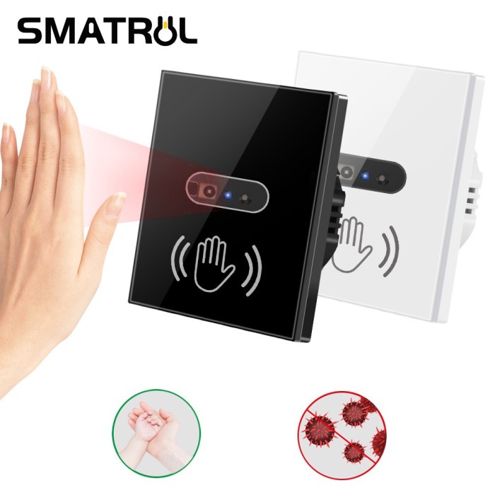 PREMIUM Saklar Dinding Smart Sensor IR Panel Kaca Tanpa Sentuh EU