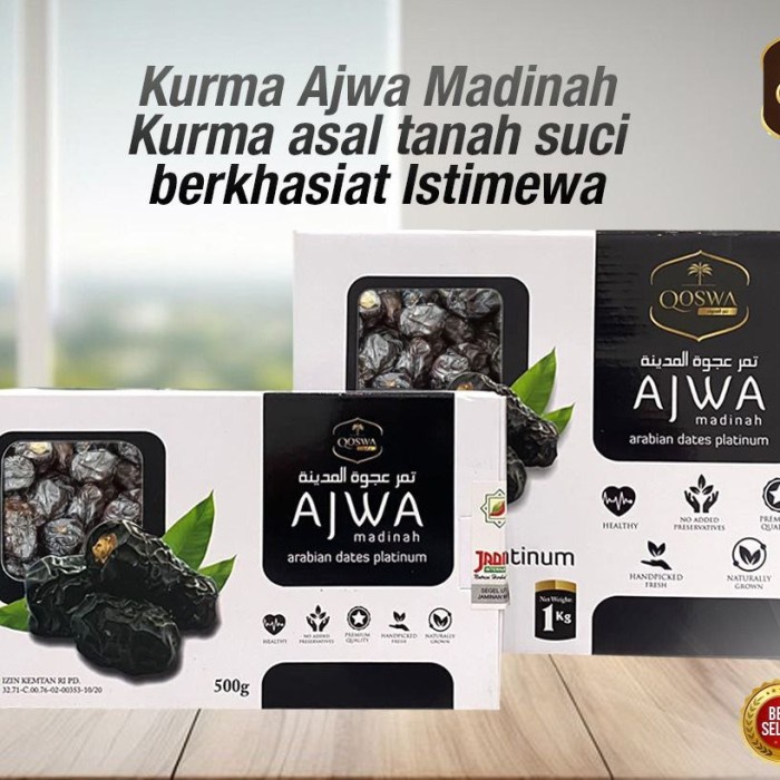 

Lezat- Buah Kurma Ajwa Al Madinah 500 gram Qoswa