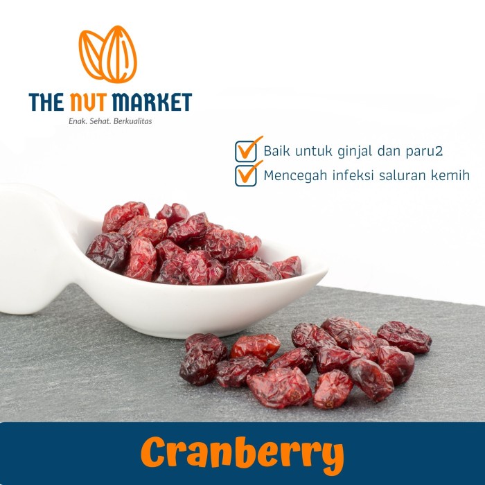 

Lezat- Dried Cranberry, Buah Kranberi Kering 1kg, IMPORT USA