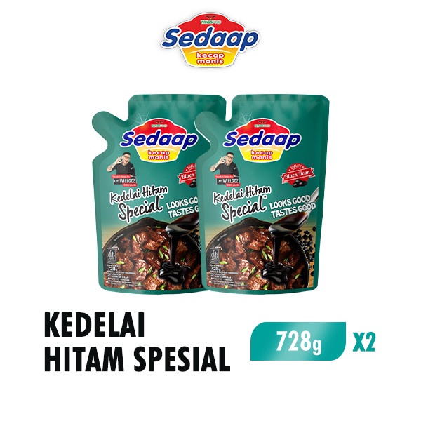 

Lezat- Sedaap Kecap Manis Kedelai Hitam Spesial Pouch 728gr x 2pcs