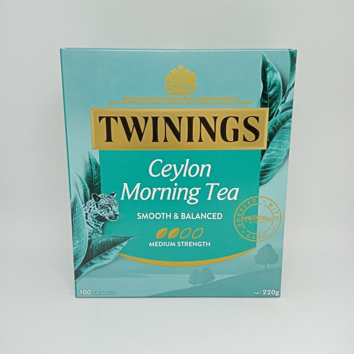 

Teh Twinings Ceylon Morning Tea Smooth & Balanced 100 Tea Bags 220gr