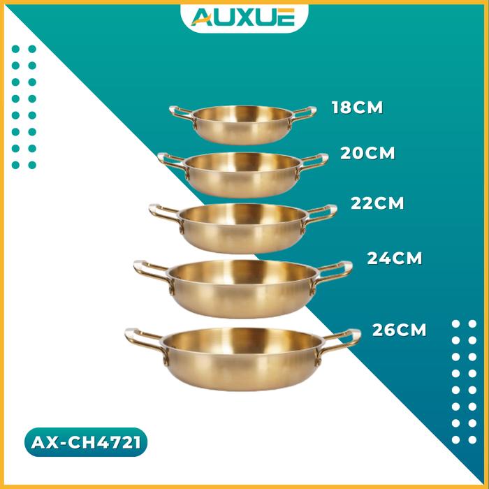 

AUXUECODPanci Ramen Korea Noodle Soup Pot Stainless Steel Tanpa Tutup 18cm 20cm 22cm 24cm 26cm