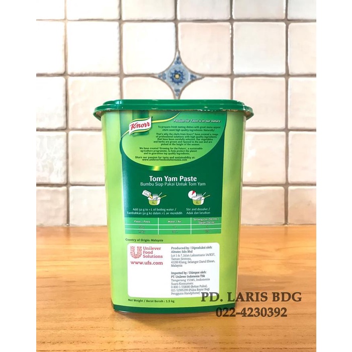 

Lezat- KNORR TOM YAM PASTE TUBE 1.5KG (BUMBU TOM YUM SIAP PAKAI)