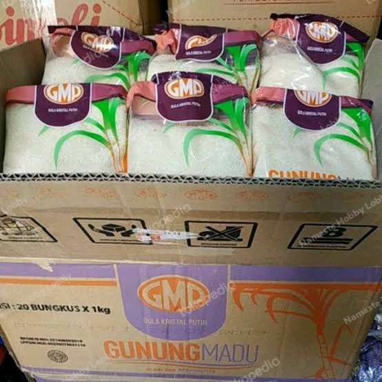 

Lezat- Gula pasir GMP kemasan karton isi 20 pack @ 1 Kg