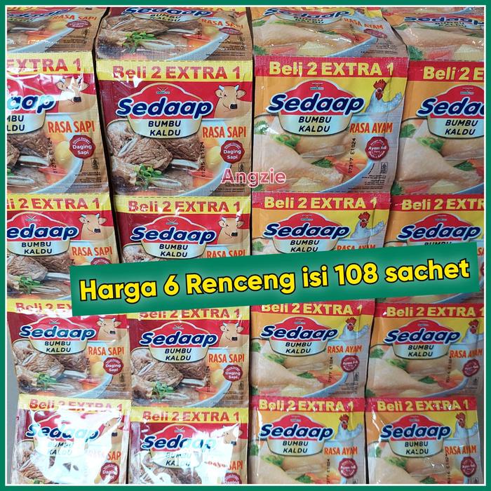 

Lezat- 6 Renceng Bumbu Kaldu Sedap isi 108 sachet Ayam Masakan