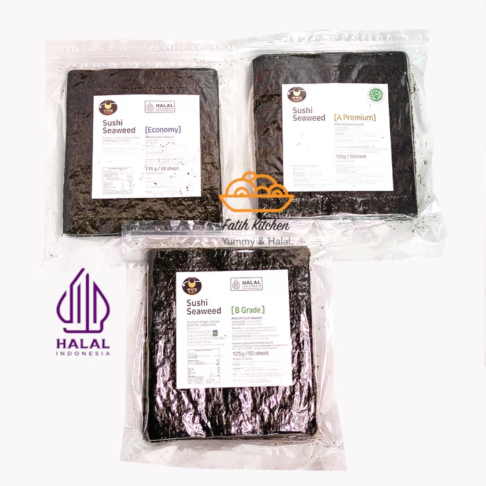 

Manjun Seaweed Sushi Nori 50 Lembar Halal - Economy Medium Premium