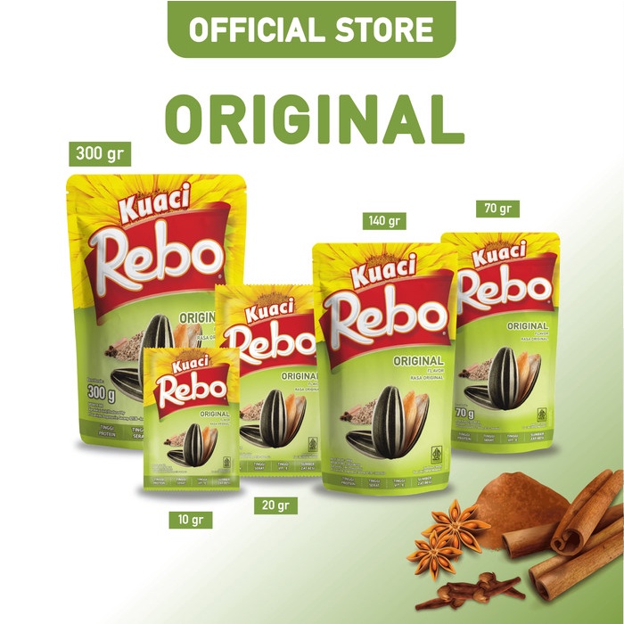 

Rebo Kuaci Bundling 2 PCS - Varian Rasa Original & Milk 300 Gram