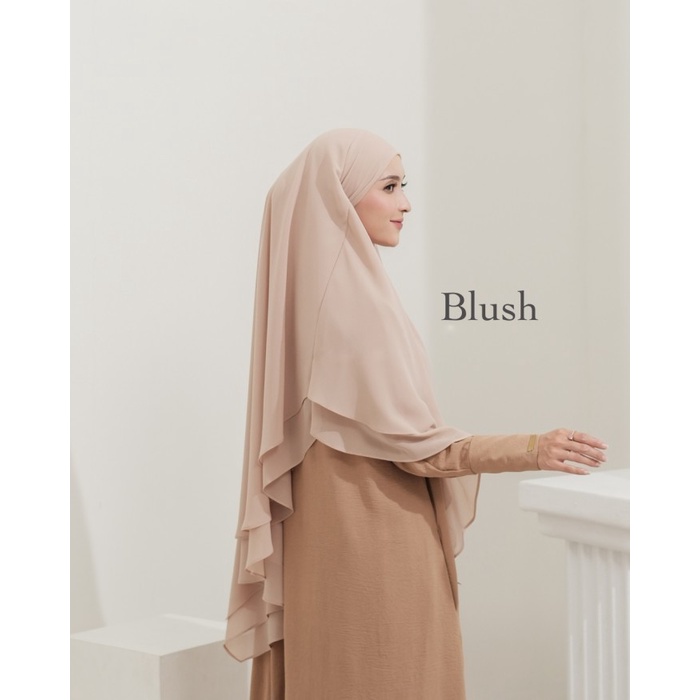 (GoodSeller) Jilbab Instan Syari Hijab Kerudung Khimar Non Pet Ceruti Polos 2Layer