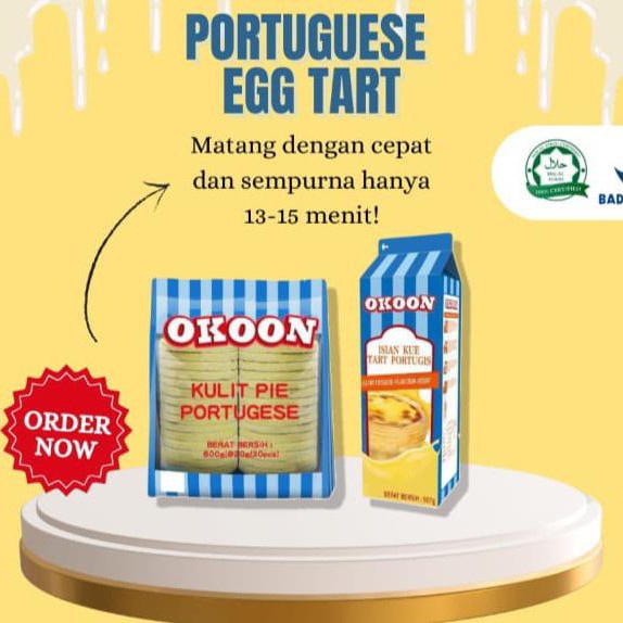 

Okoon Kulip pie Kecil portugese 570gr isi 60pc egg tart crust Portuguese egg tart