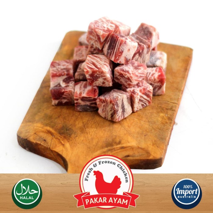 

Lezat- (500gr) Daging Sapi Saikoro Beef Wagyu Cube. Premium Quality