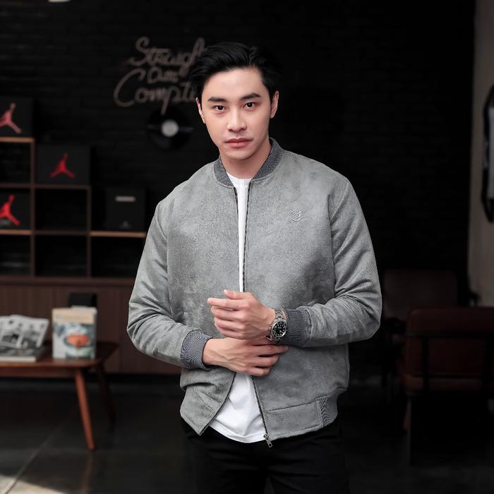 Jaket Suede Malvin Basic kasual Streetwear Classic Bomber Semi-Formal Pria Slimfit COD Nyaman Lembut