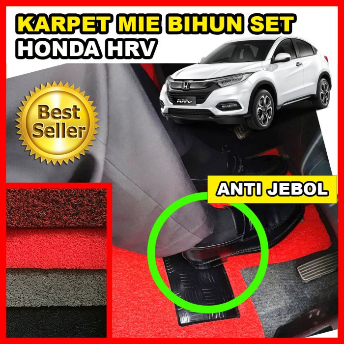 Karpet Mie Mobil Lantai Bihun Keset HONDA HRV HR-V 1 Warna + Bagasi