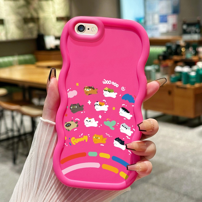 Casing Hp Untuk iPhone 6 Plus 6s Plus 7 Plus 8 Plus SE 2020 X Xs Max Case Kucing Pelangi Softcase Te