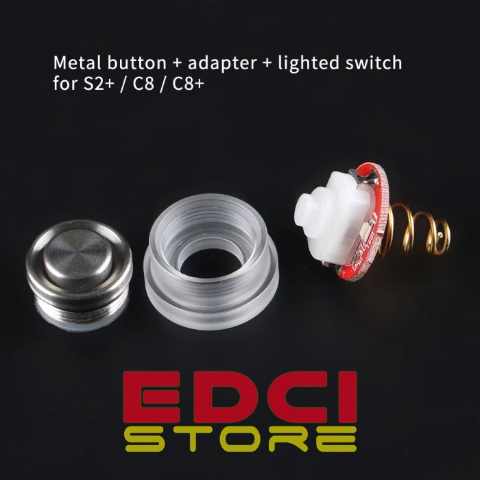 Set Metal Switch 16mm Nyala with LED untuk Convoy S2+ dan C8+