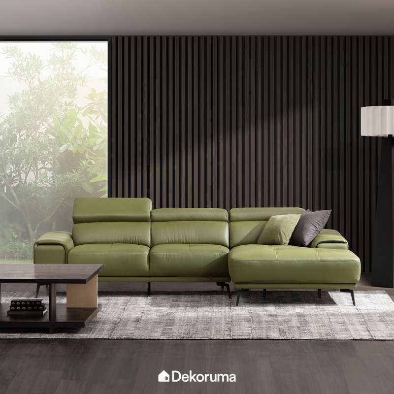 Dekoruma Tenzo LENNOX Sofa L Kiri - Hijau / Sofa Tamu L Minimalis *