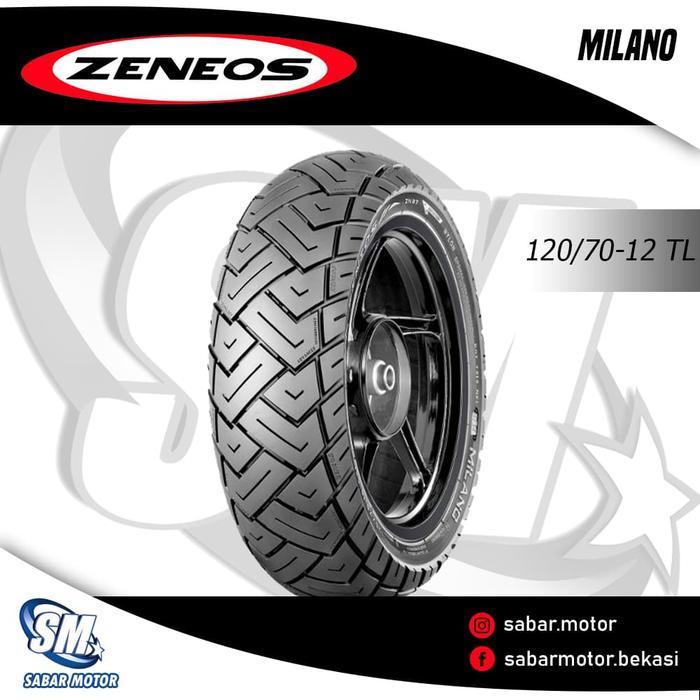 Ban Zeneos Milano 120/70-12 Ban Tubeless Vespa PX 150 /kymco ban luar