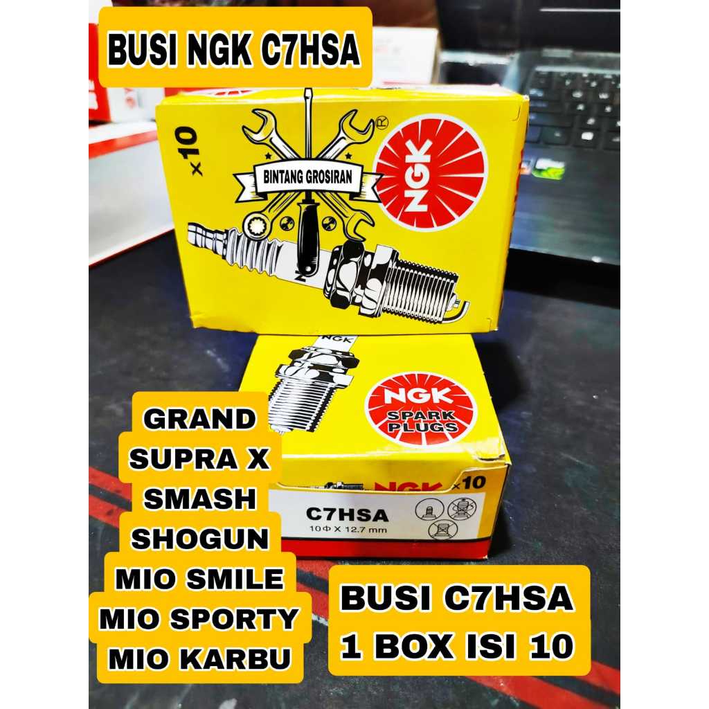 busi C7HSA busi grand per PACK isi 10 pcs (10) KUALITAS ASLI ORIGINAL NGK GRAND SUPRA X SMASH SHOGUN