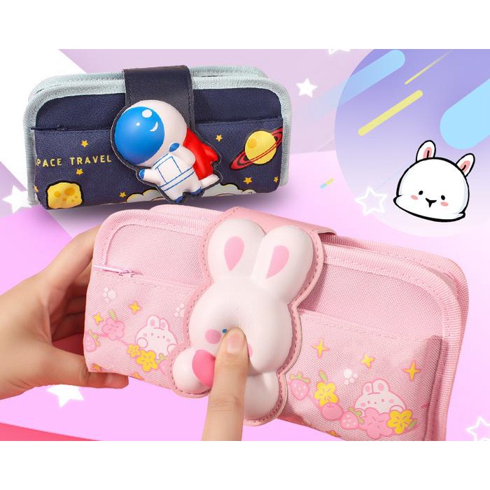 

TERLARIS Gelasa Kotak Pensil Canvas Anak 3D Squishy