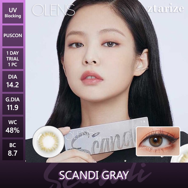 EyeRA- ztarize - Ready Stock - Trial OLENS Scandi Gray 1 Day Daily Soft Contact Lens 1 Pc - OLENS