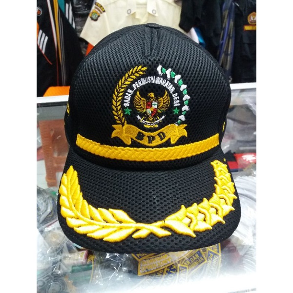 JaminanBaru- Topi BPD Badan Permusyawaratan Desa + Bordir Nama Kanan dan Kiri