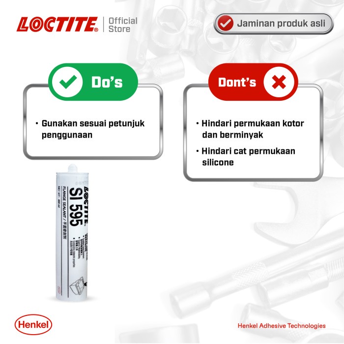 Kualitas Terjamin Henkel Loctite Si 595 Silicone Gasket Sealant Lem Silikon Bening 300Ml