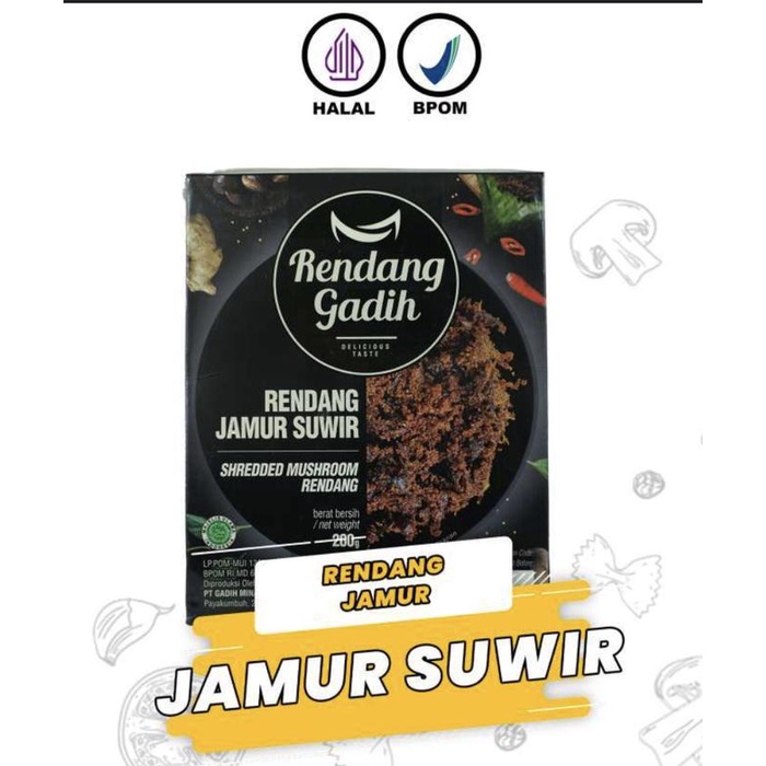 New Rendang Jamur Suwir Rendang Gadih Food Asli Padang Payakumbuh Vegetarian Tanpa Daging Original