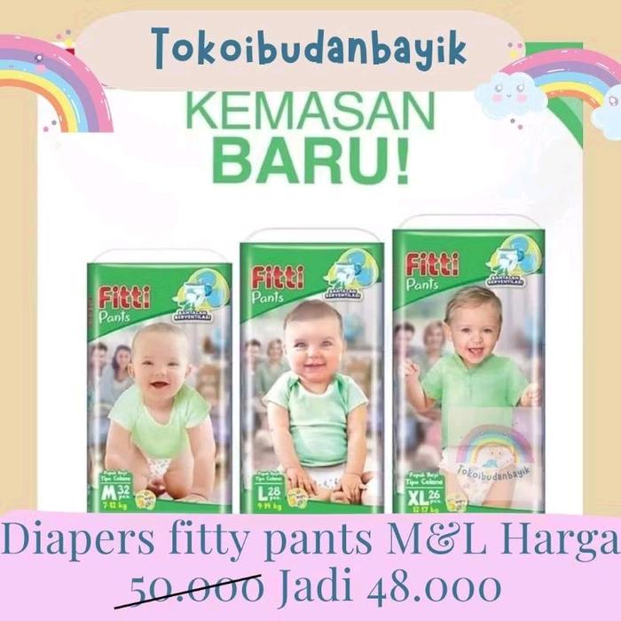 Fitti Diapers Popok M32 L28 XL26