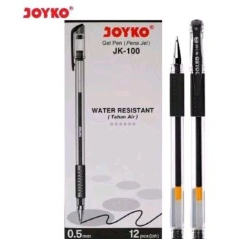 Pulpen Gel Joyko Hitam Jk-100Nt. Isi 12 Pcs