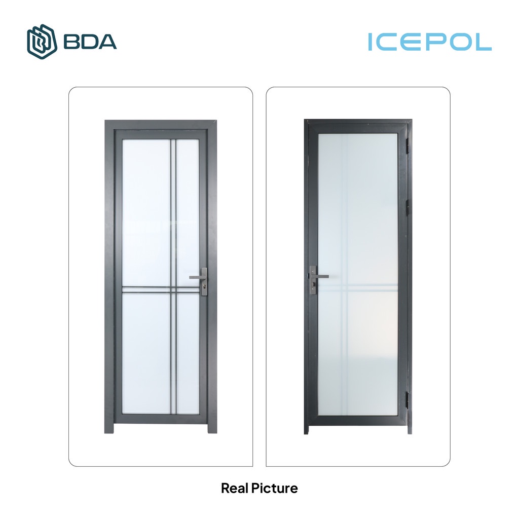 B A R U Icepol Pintu Kamar Mandi Aluminium Pintu Alumunium Full Set Pintu Kaca Aluminium Kamar Mandi