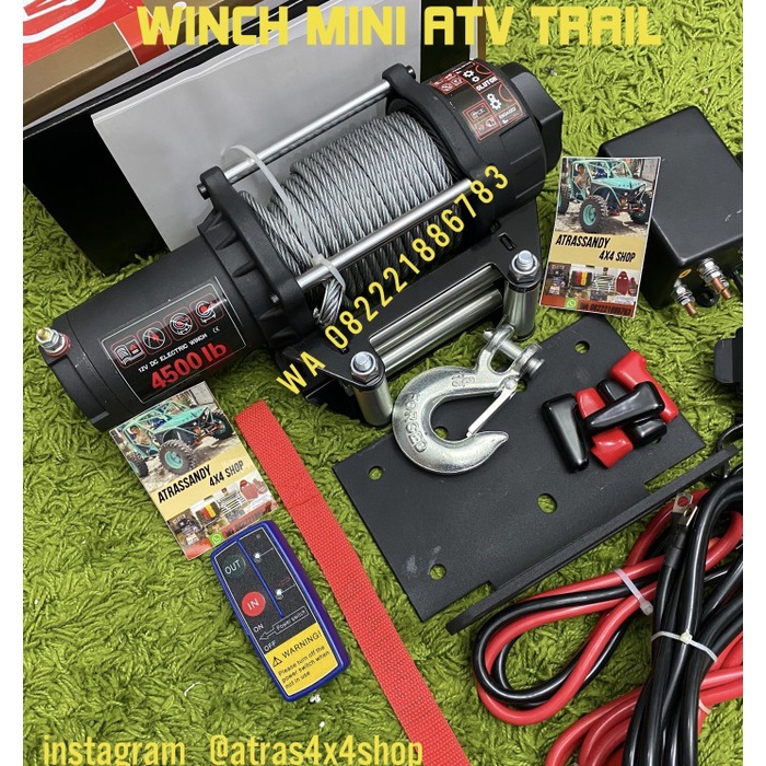 WINCH OFFROAD TRAIL ATV MOTOR MOBIL KAPASITAS 4.500 LBS 4500 LBS WIN ORIGINAL