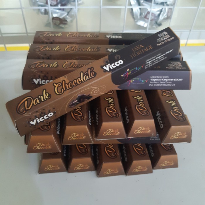 

(TopSeller) Vicco Cokelat Trapesium Dark by Puslit Jember, Chocolate Bar