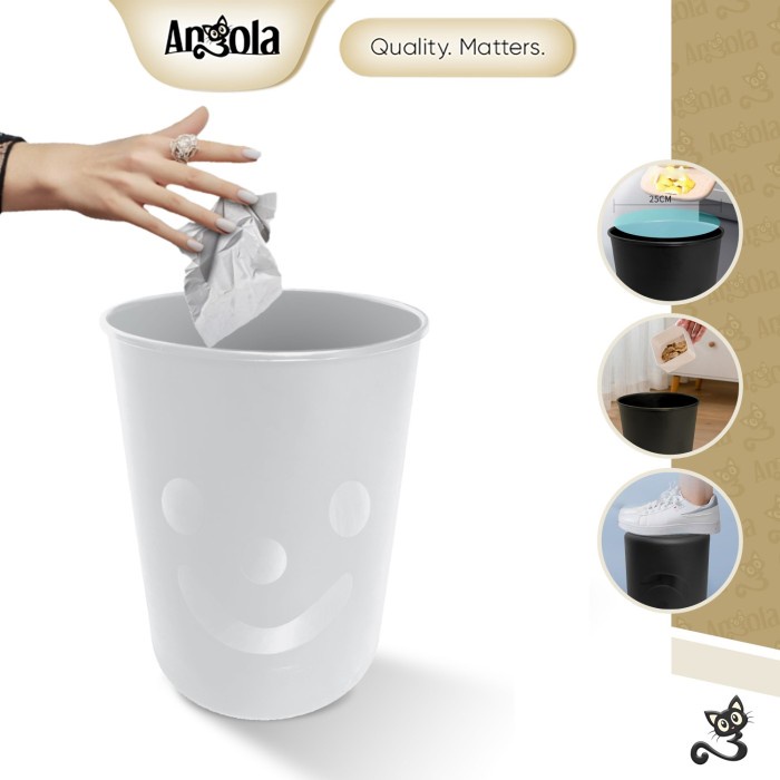 Angola Tempat Sampah Kotak Keranjang Sampah Plastik Trash Bin E98 Tong Sampah Warna PUTIH *