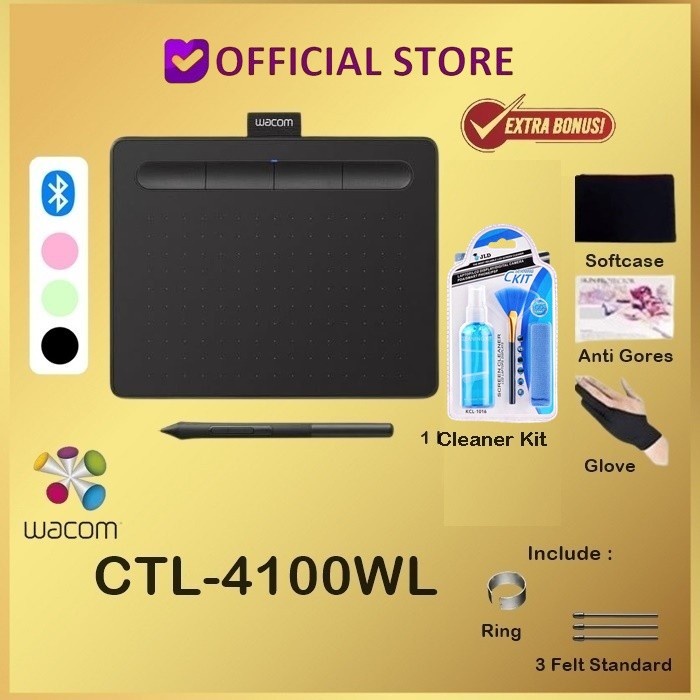 Wacom Intuos Drawing Tablet Small Bluetooth Ctl-4100 Ctl 4100 Ctl4100