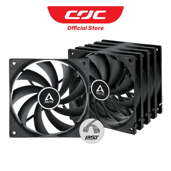 Arctic F12 Pwm Pst 12Cm Black 5 Pack