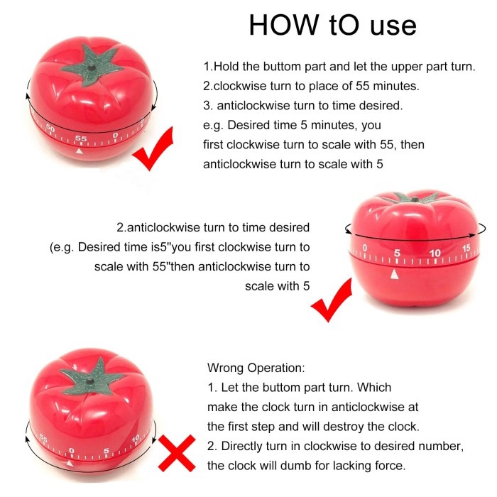 Timer Masak Kitchen Timer Alarm Masak Kitchen Alarm Mekanik - Tomat