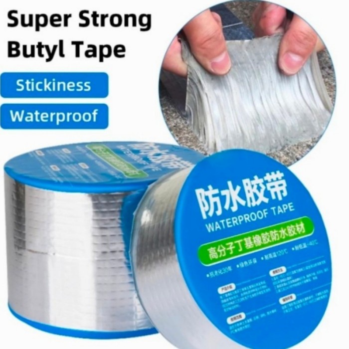 Lakban Anti Bocor Super Kuat Almunium Foil Butyl Waterproof Tape