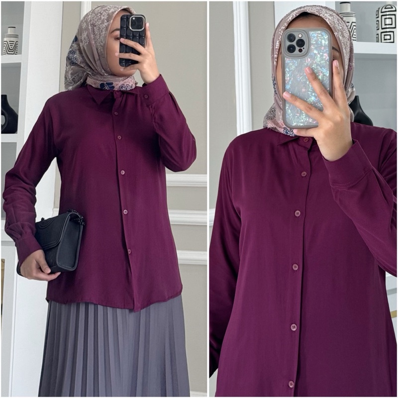 TERBARU BASIC RAYON KEMEJA by ZALFA OUTFIT / Baju Atasan Wanita muslim blouse kerja kuliah basic