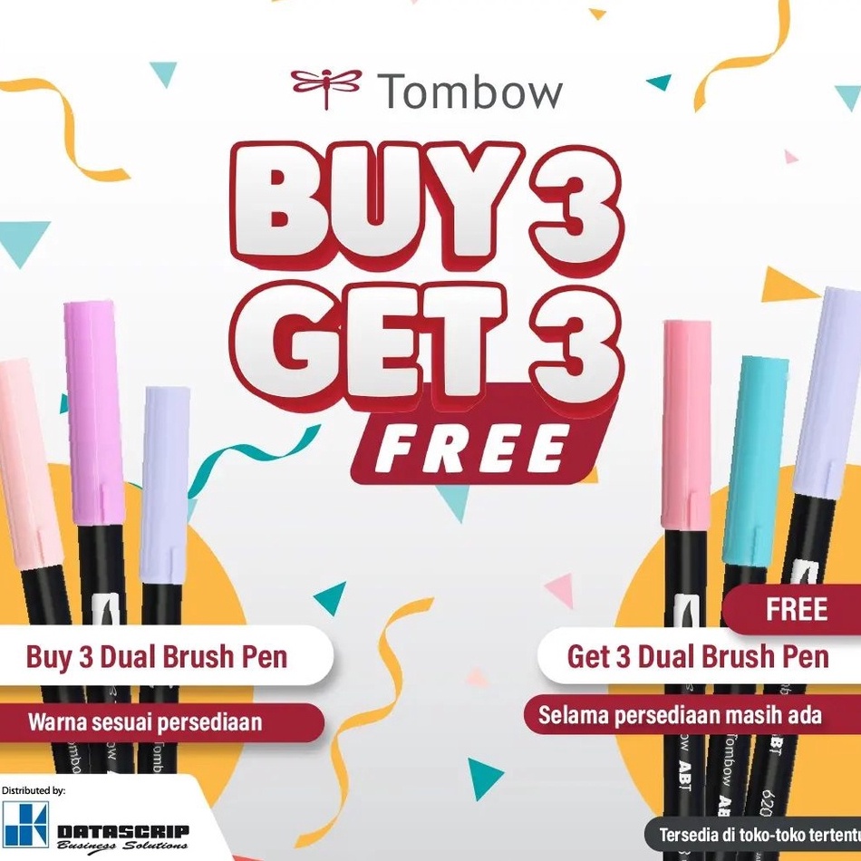 

Promo Abt Tombow Buy 3 Get 3 Abt Dual Brush Pen ( Bonus Random )