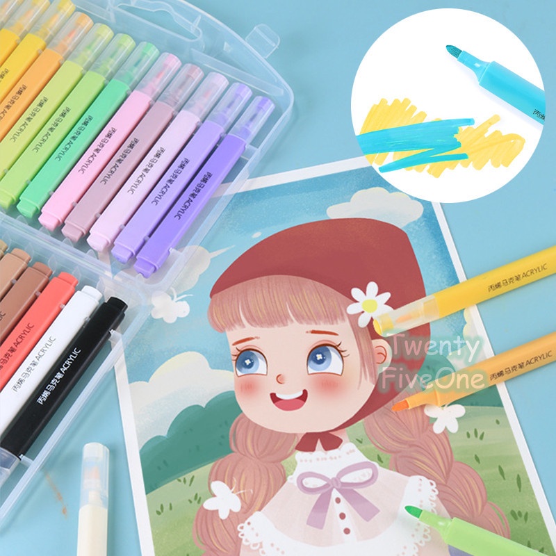 

Giorgione Set Spidol Akrilik Spidol Akrilik Macaron 12/24/36/48 Warna