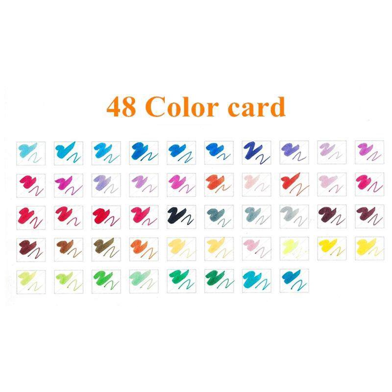 

Slayershop Dual Tip Pulpen Sikat 24/48/60/100Warna Sketsa Menggambar Manga Dual Head Spidol Warna