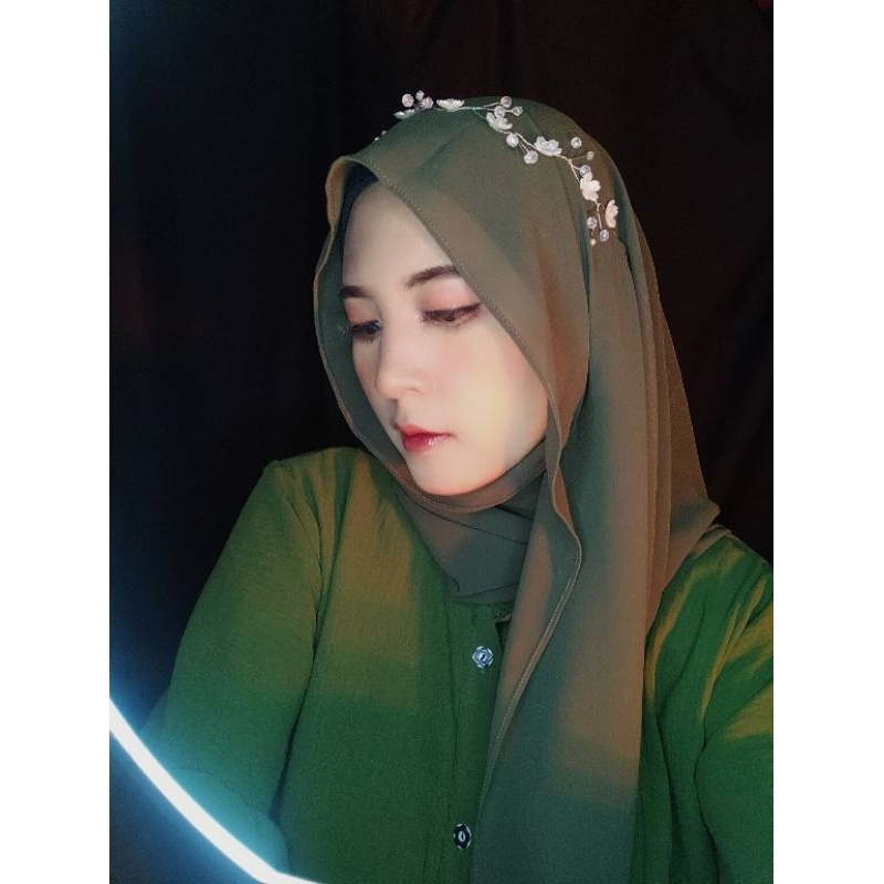 Headpiece Bunga/Headpiece Mutiara/Headpiece Hijab/Bando Hijab/Hiasan Kepala Hijab