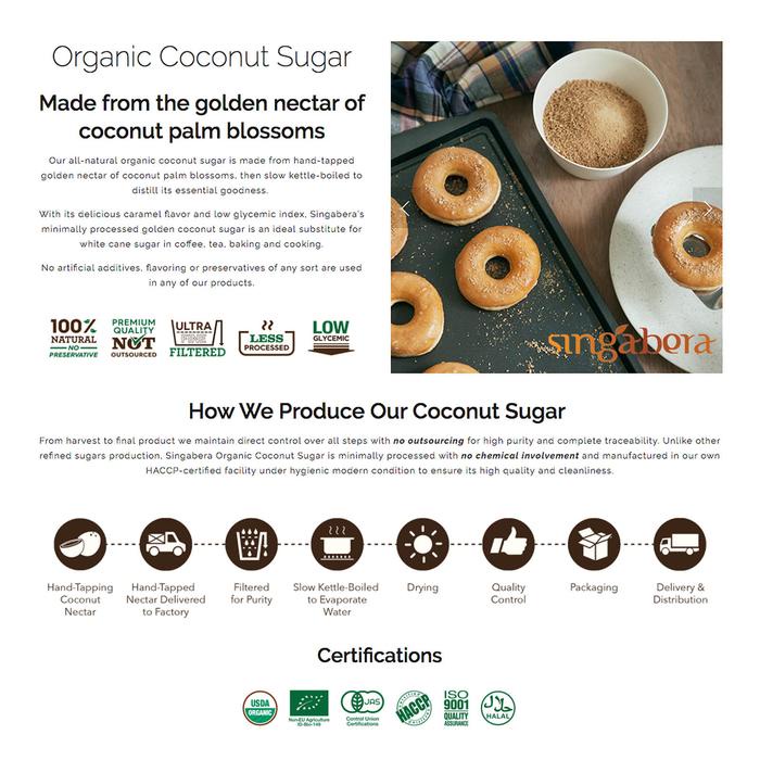 

Singabera Premium 1kg Organic Coconut Sugar Gula Kelapa Organik Pouch