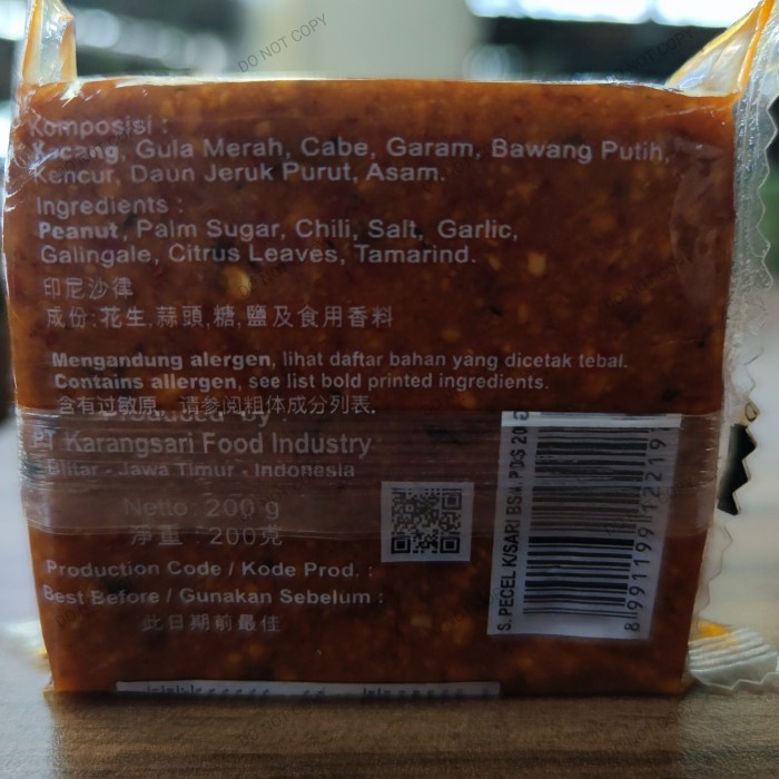 

Sambal Sambel Bumbu Pecel Karangsari Karang Sari Tidak Pedas Orinal