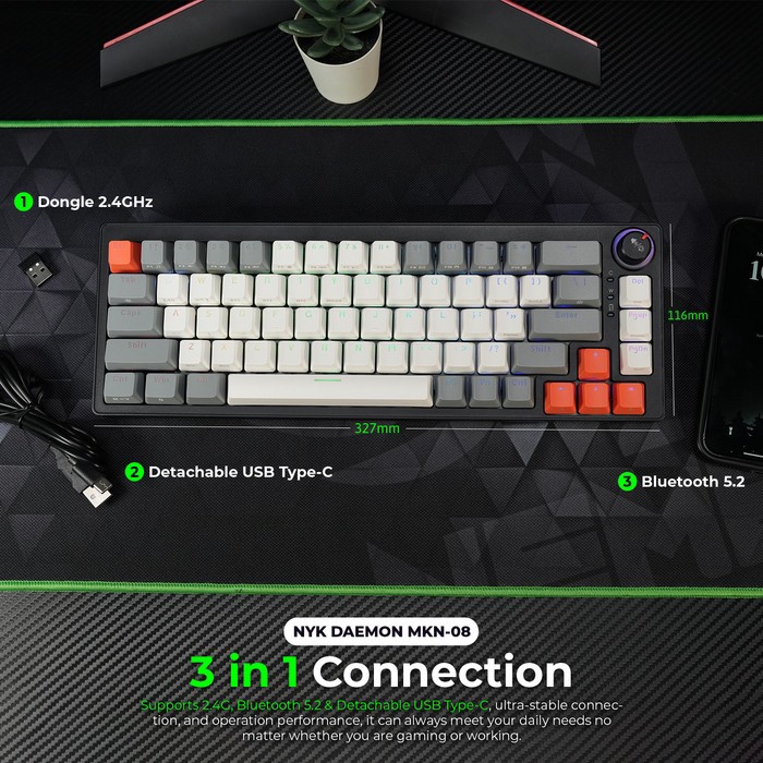 [Expert] NYK MKN08 Keyboard Mechanical NYK Nemesis DAEMON MKN-08 MKN 08