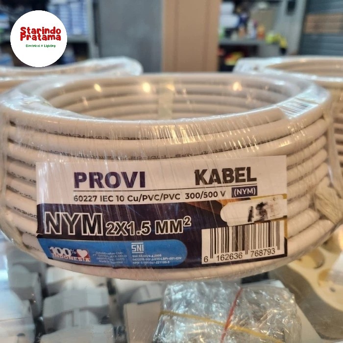 KABEL LISTRIK NYM KAWAT 2 X 1.5 10M 15M 20M SNI