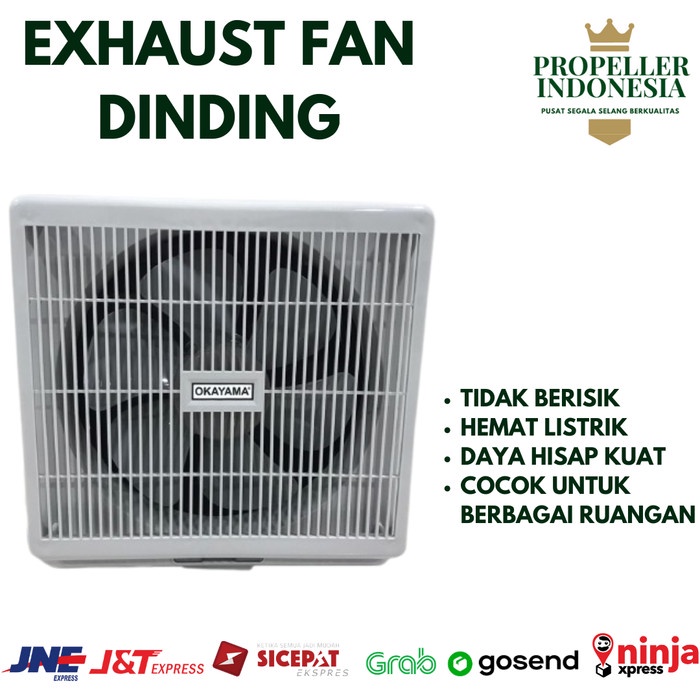 READY STOK Exhaust Fan Dinding Blower Angin 10 Inch dan 12 Inch Hexos Penyedot Udara Hexos Dinding